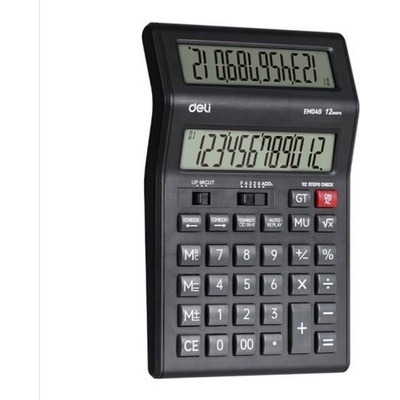 Deli Калкулатор Deli M049, 12 разряден дисплей, настолен, черен (M049)
