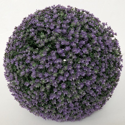 Benco Umělá buxus koule s fialovými kvítky, pr. 48 cm