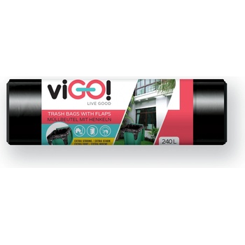 Vigo pytle s uchy LDPE 240 l 40 µm 10ks černé