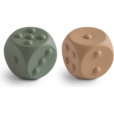 Mushie silikonové kostky pop-it 2ks - Dried Thyme / Natural