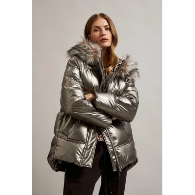 Moodo Металическо яке с пухкав качулка в бежово Moodo Moodo | Bezhov | ЖЕНИ | XS