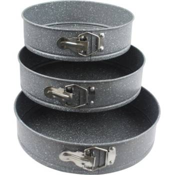 Image 1 of Elekom Комплект форми - 3 бр. Висококачествена въглеродна стомана Висока устойчивост на надраскване Възможно измиване в миялни машини Не съдържа ptfe, pfoa и тежки метали Размери: ø24, ø26, ø28 см/ 0, 4 мм (3800158155303)