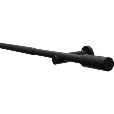 Gardinia Souprava záclonová roztažitelná KRETA 19/16 mm, 120 -210 cm, černá matná, 120 - 210 cm – Sleviste.cz
