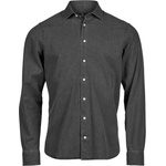 TEE JAYS TJ4004 / Мъжка дънкова риза с дълъг ръкав - черен меланж XXL (184004m0905)