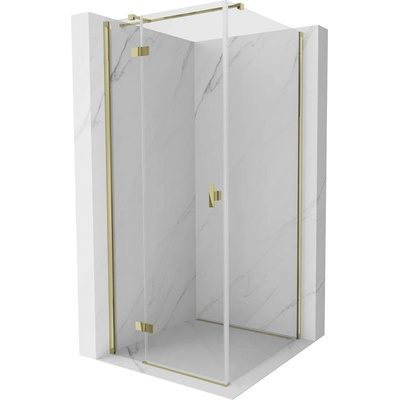 Mexen Mist-H T лява душ кабина с врата 100 x 100 см, прозрачна, златна (8A5T-100-100-50-00-L)