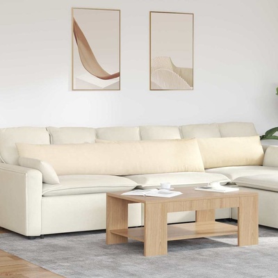 vidaXL Диван възглавници 2 pcs Крем 200 x 40 см Кордюрова тъкан (42013905)