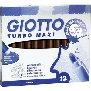 GIOTTO Turbo Maxi Комплект маркери 5 mm Brown 12 бр (F456016)