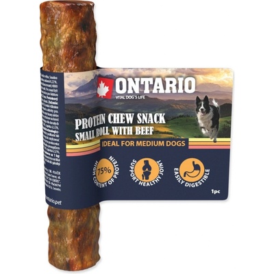 Ontario Pochoutka Protein Hovězí žvýkací rolka malá 12,7 cm