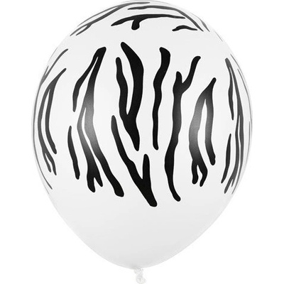 Party Deco Латексов Балон с Животински Принт, Зебра 30см (sb14p-302-008)