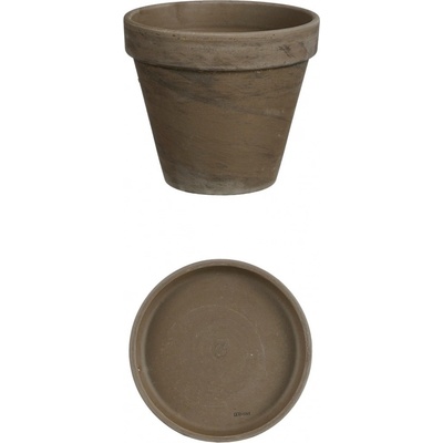 Mica Decorations Květináč s miskou Stan šedý 11,5 x 13,5 cm 3 provedení