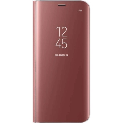 Samsung Clear View Stand Cover EF-ZG950CPEGWW - оригинален кейс с поставка, през който виждате информация от дисплея за Samsung Galaxy S8 (розов)