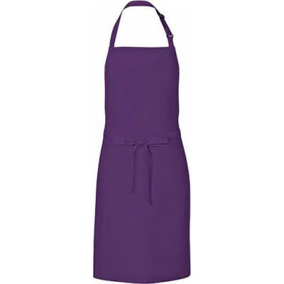 Link Kitchen Wear Univerzální keprová zástěra s laclem a nastavitelným páskem u krku Fialová 72 x 85 cm X986