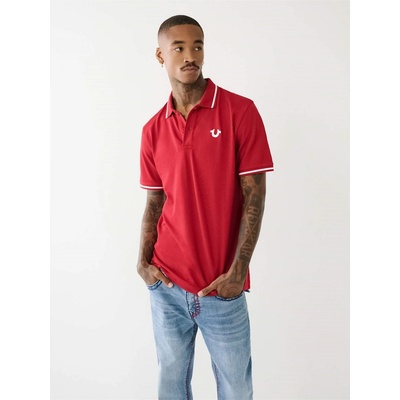 True Religion Блуза с яка True Religion Men's Short Sleeve Polo Shirt - Ruby Red