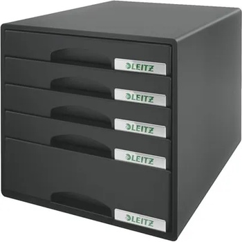 Leitz Папка за документи, пластмасова, 5 чекмеджета, LEITZ "Plus", черна 52110095 (52110095)