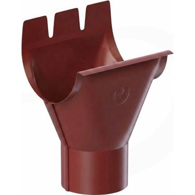 Krop Kotlík polkruhového žľabu oceľový 280 mm Ø 100 mm systém 130 RAL 3009 Oceľovo červená