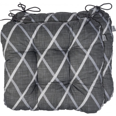 LIVARNO home Valencia/Miami kostkovaná, antracitová 40 x 43 cm, 2 kusy