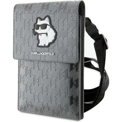 Púzdro Karl Lagerfeld Bag silver Saffiano Monogram Choupette