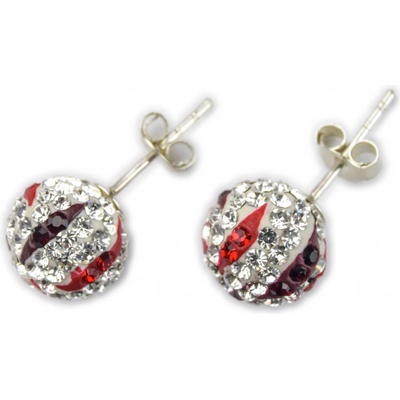 Sanu Babu stříbrné naušnice ve tvaru kuličky se zirkony Nepál 6E stříbrná