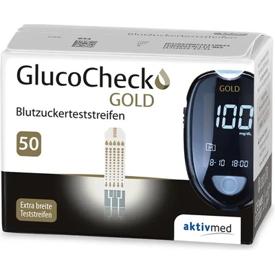 GlucoCheck GOLD Testovací proužky pro měření glukózy 50 ks