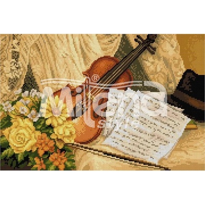 Milena Style Натюрморт с цигулка - гоблен със схема конци Ariadna 1: 4