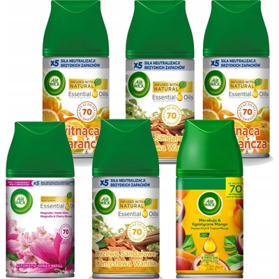 Air Wick NÁPLNĚ DO AUTOMATICKÉHO OSVĚŽOVAČE VZDUCHU SADA MIX 6 x 250 ml