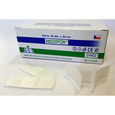 Mediplast Náplast z netkaného textilu s polštářkem 6 x 2 cm krabička 500 ks