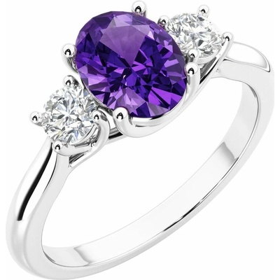 Eppi Zásnubný prsteň s ametystom a lab grown diamantmi Brink R48135