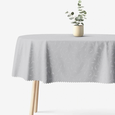 Goldea sviatočný oválny teflónový obrus sivý s veľkými ornamentmi 140x180cm