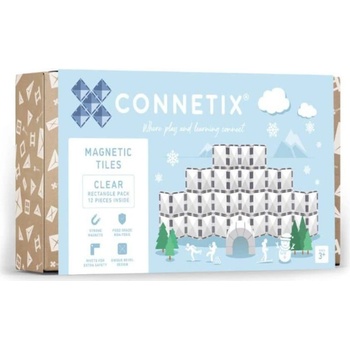Connetix Clear Rectangle Pack 12 ks obdelníků