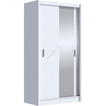 EMS Гардероб с огледало SABRINA 120x215 см бял (MT0032)