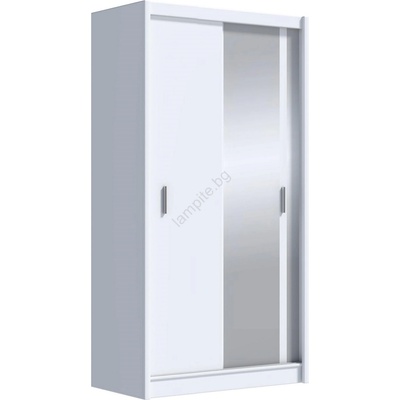 EMS Гардероб с огледало SABRINA 120x215 см бял (MT0032)