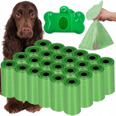 Springos Sáčky na psí exkrementy pevné zásobník PA0255 zelené sada 432 ks
