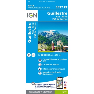 Guillestre. Vars. Risoul. Parc National du Queyras 1 : 25 000