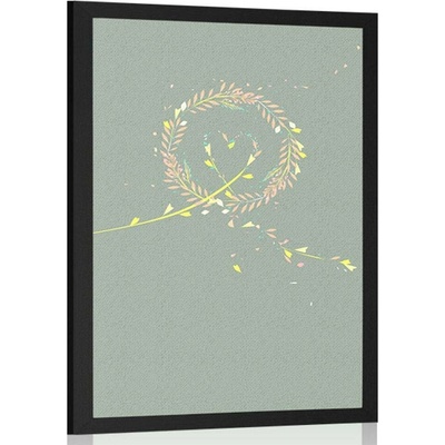 Plakát srdce z lučních květin - 40x60 silver