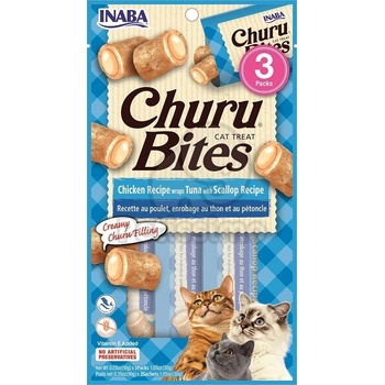 INABA Cat Churu Bites - риба тон и пектен 3 x 10 г