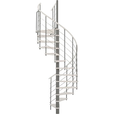 Minka Venezia White průměr 140 cm, dřevěné stupně a dřevěné madlo