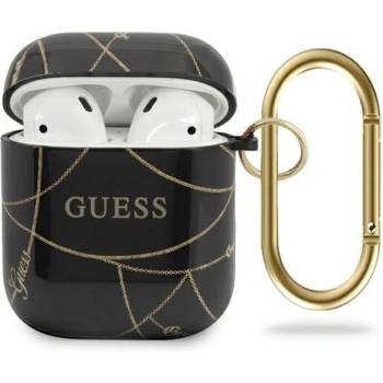 GUESS Защитен калъф Guess Gold Chain за Apple Airpods / Apple Airpods 2, черен (GUACA2TPUCHBK)