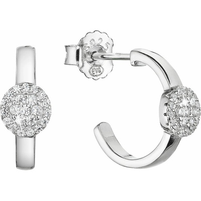 PAVONA Strieborné náušnice kruhy so zirkónmi 11437.1 crystal