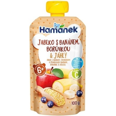 HAMÁNEK Jablko s banánem borůvkou a jáhly 100 g – Zboží Dáma