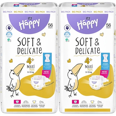 Bella Happy Soft & Delicate BigPack 4+ 9-15 kg - 2x56 ks 112 ks