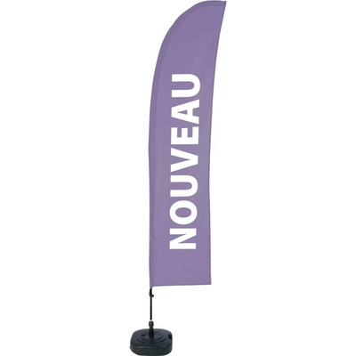 Jansen Display Beach Flag Budget Wind Complete Set New Purple French ECO, 1010 x 4305 mm