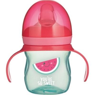 Canpol babies tréningový hrnček so silikónovým náustkom 150 ml So Cool ružová