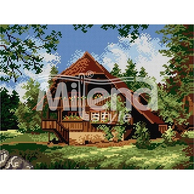 Milena Style Горска хижа - гоблен със схема конци Ariadna 1: 4