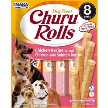 Inaba Foods Churu Rolls за кучета Пилешко с сьомга 8x12g
