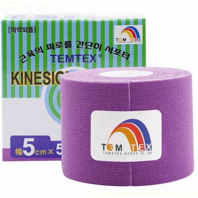 TEMTEX Kinesiology tape fialová 5 cm x 5 cm