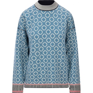 Dale of Norway Дамски вълнен пуловер Dale of Norway Women's Langøy Sweater Merino jumper - Arctic Blue / Offwhite (105-7822-0112)