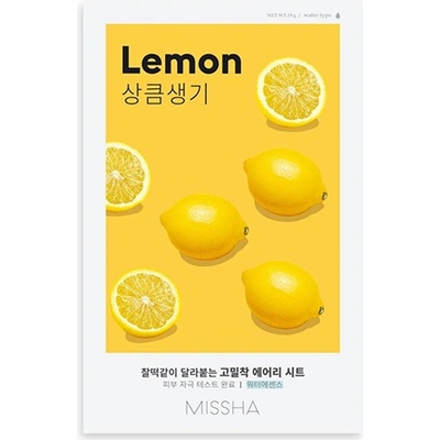 Missha Airy Fit Sheet Mask Lemon маска за лице с екстракт от лимон унисекс 1 бр