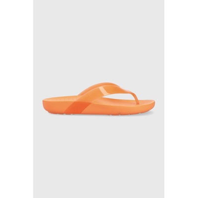 Crocs Джапанки Crocs Splash Glossy Flip в оранжево с равна подметка 208534 (208534.83I)