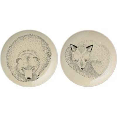Bloomingville Керамични чинии Bloomingville Sleeping Fox Adelynn - 2 броя (BL1010)
