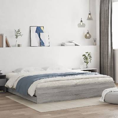 Petrashop 3207250 Rám postele se zásuvkami šedý sonoma/ kompozitní dřevo